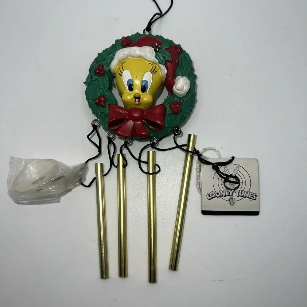 Tweety Bird Mini Chimes Christmas Ornament 1996 Looney Tunes‎